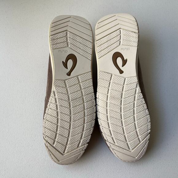 Olukai Ka\'a Suede Loafers Men\'s 13 Gray Drop-In Heel Minimalist Old Money NEW main image 13